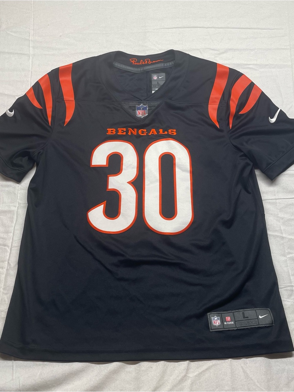 NFL BENGALS Jessie Bates III Bengals #30 Black and Orange Men's Football Jersey